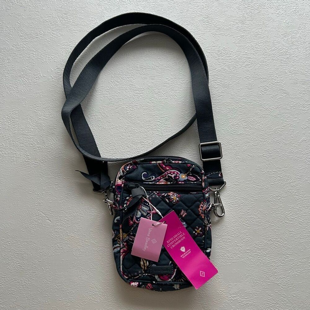 Vera Bradley RFID Small Convertible Crossbody Quilted Floral Bag NWT
